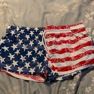 VENUS Red and Blue Star Stripe Women's swim Shorts